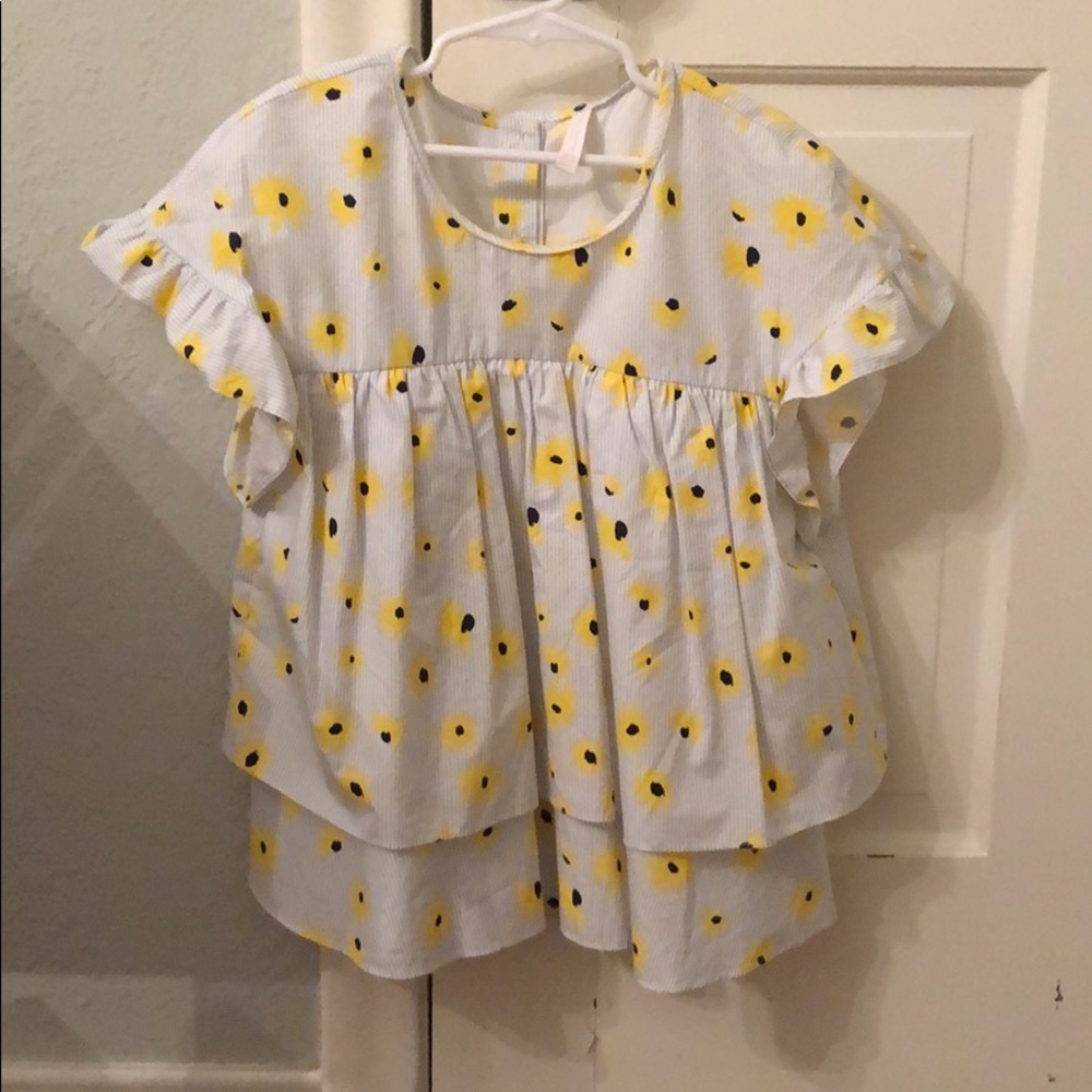 Sunflower seersucker shirt